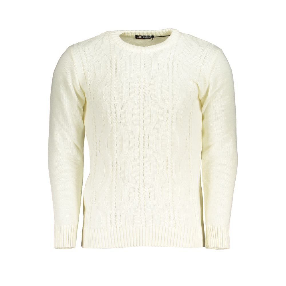 U.S. Grand Bianco Acrylic Men Sweater U.S. Grand