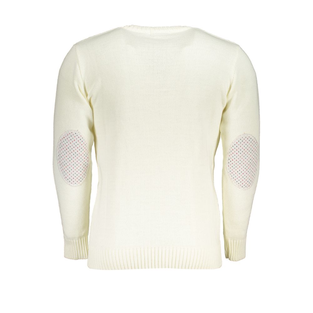 U.S. Grand Bianco Acrylic Men Sweater U.S. Grand