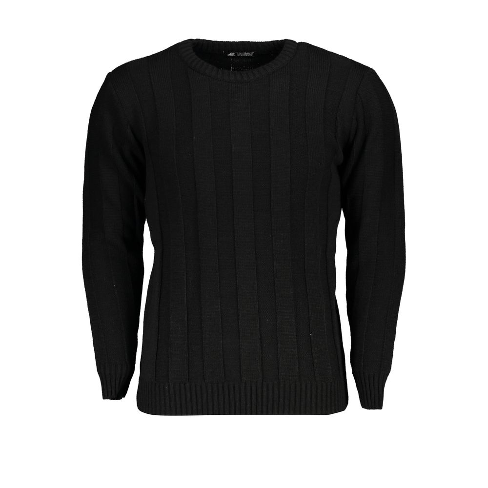 U.S. Grand Black Acrylic Men's Sweater U.S. Grand