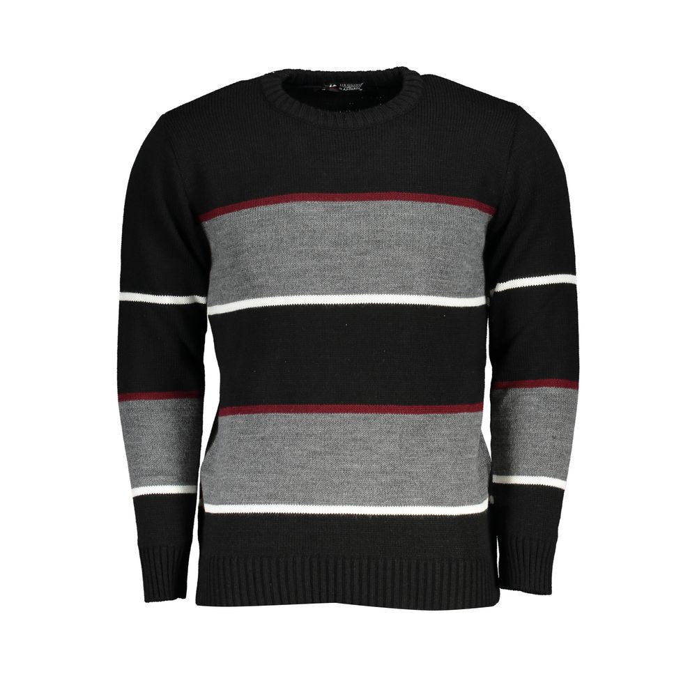 U.S. Grand Black Acrylic Mens Sweater U.S. Grand