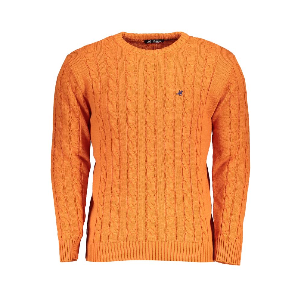 U.S. Grand Arancione Acrylic Men Sweater U.S. Grand