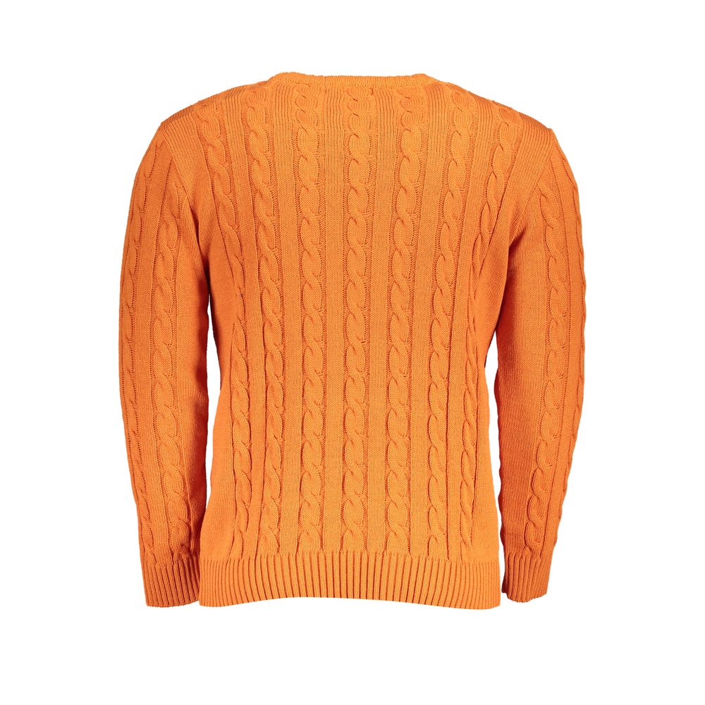 U.S. Grand Arancione Acrylic Men Sweater U.S. Grand
