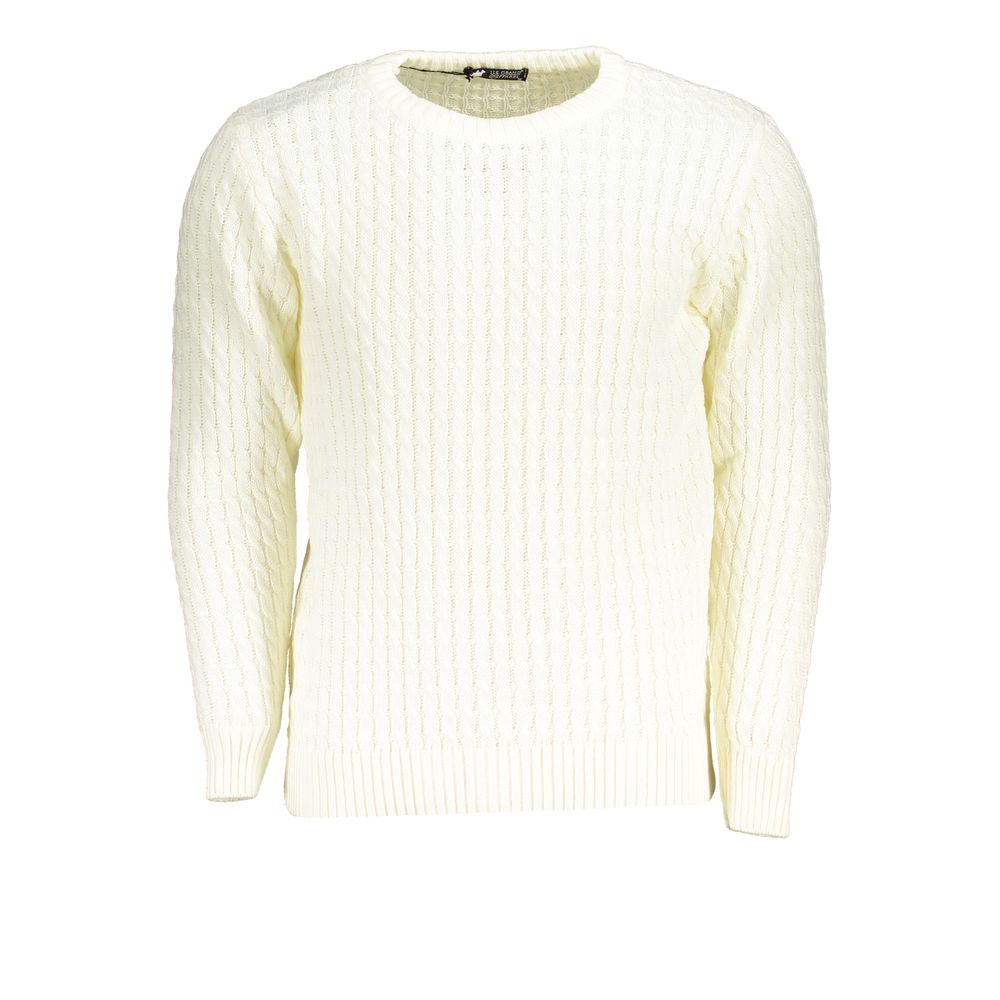 U.S. Grand Bianco Acrylic Men Sweater U.S. Grand