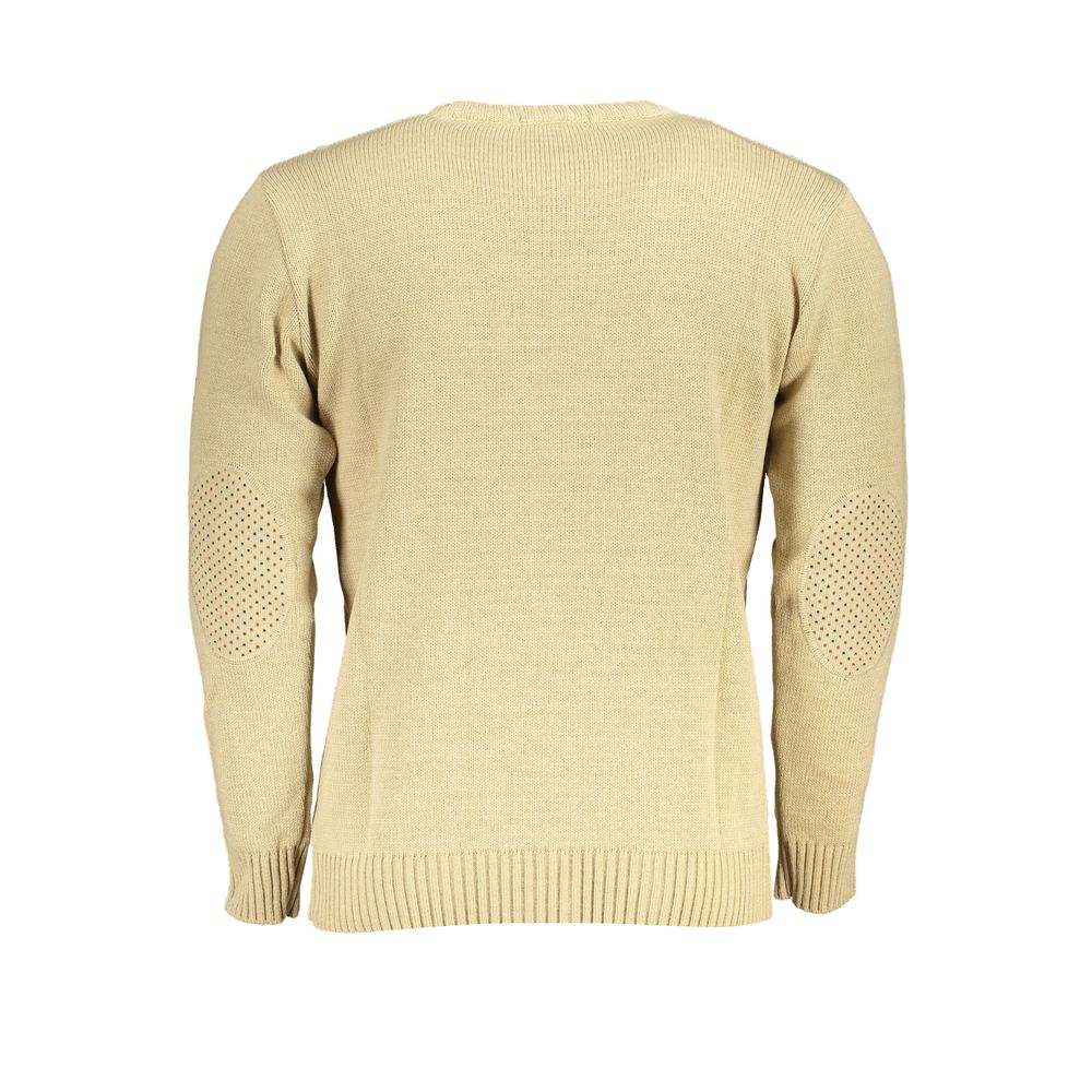 U.S. Grand Beige Acrylic Men Sweater U.S. Grand