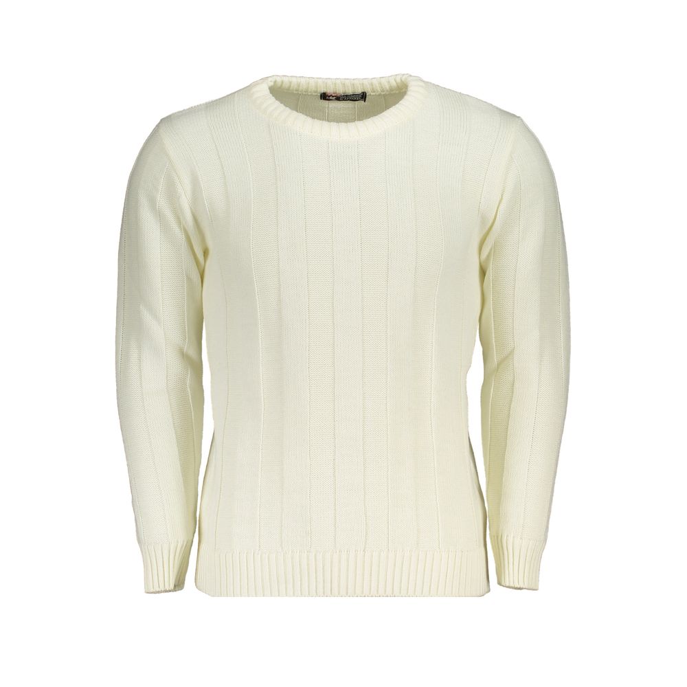 U.S. Grand White Acrylic Men's Sweater U.S. Grand