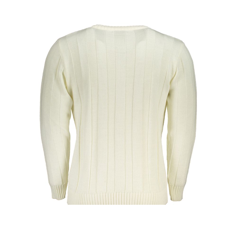 U.S. Grand White Acrylic Men's Sweater U.S. Grand