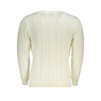 U.S. Grand White Acrylic Men's Sweater U.S. Grand