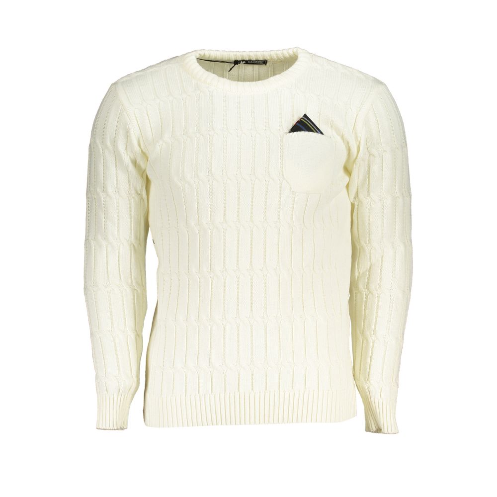 U.S. Grand Bianco Acrylic Men Sweater U.S. Grand