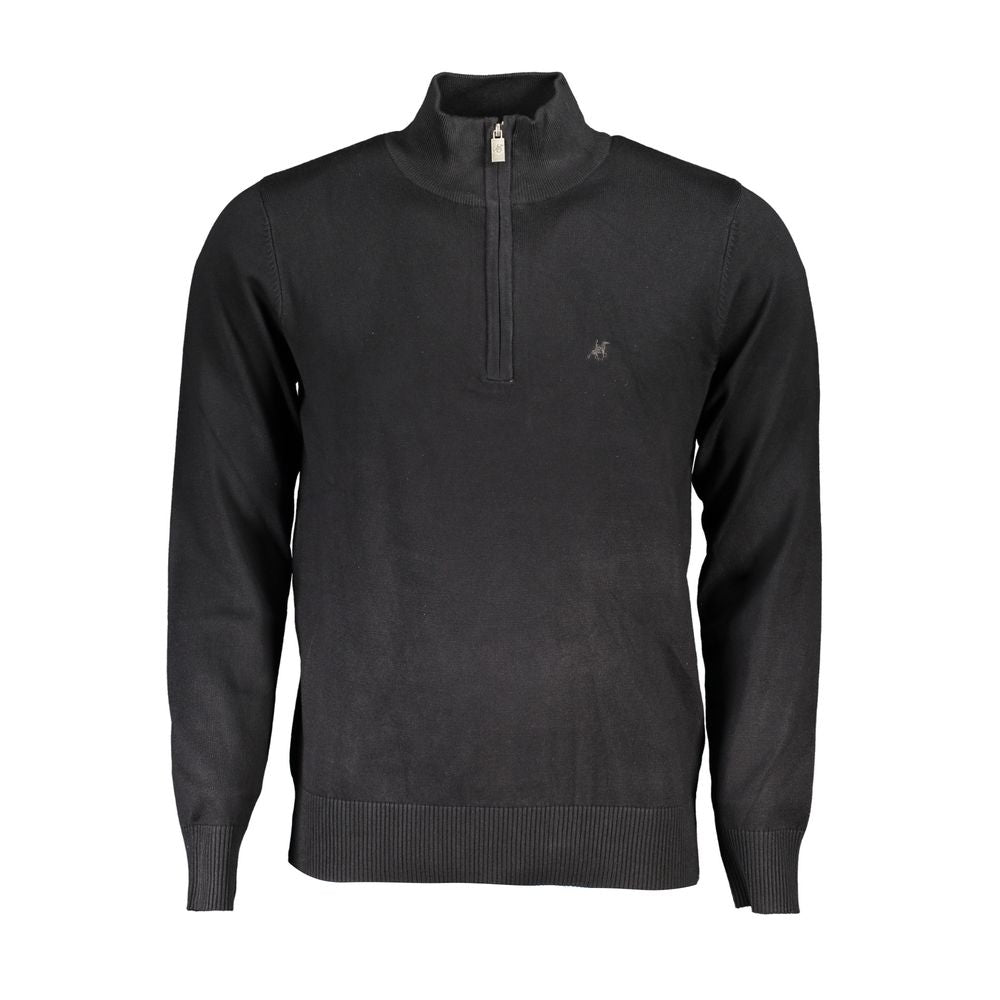 U.S. Grand Black Viscose Men's Sweater U.S. Grand