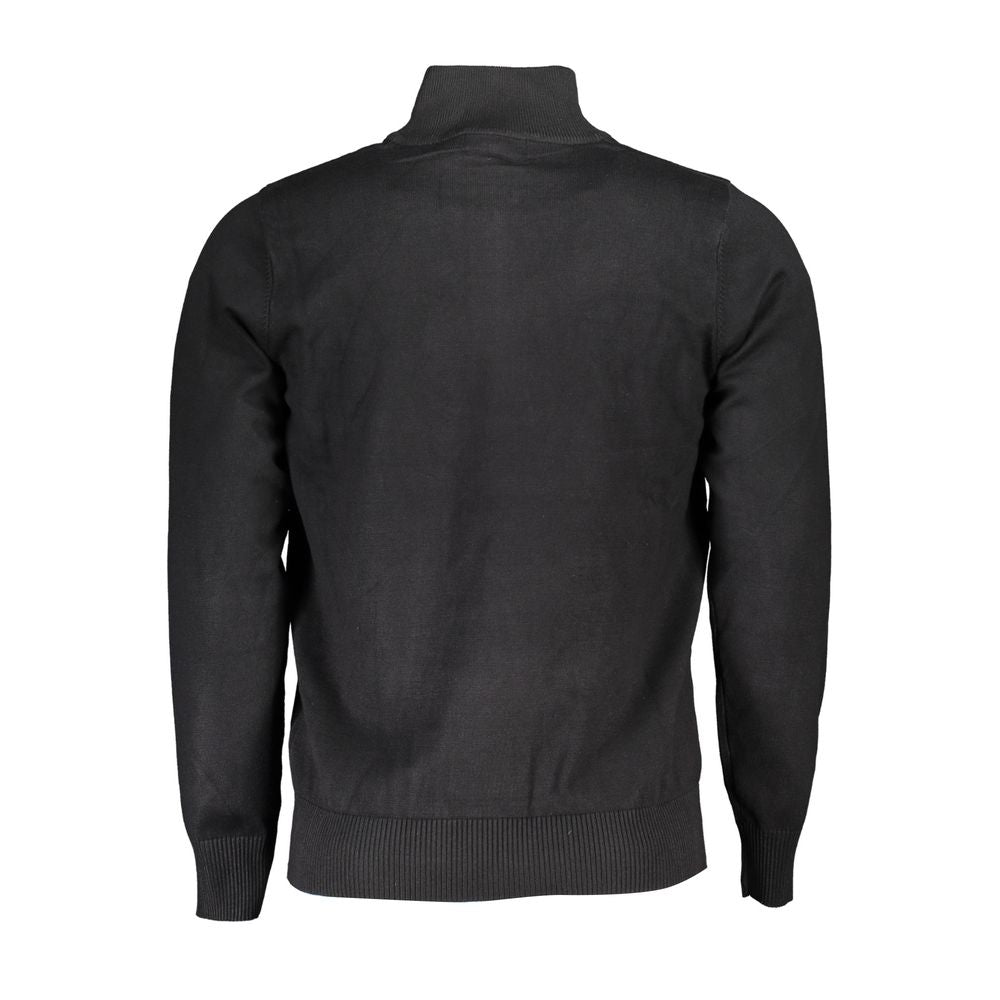 U.S. Grand Black Viscose Men's Sweater U.S. Grand