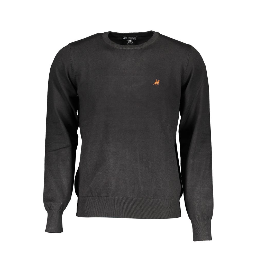 U.S. Grand Black Viscosa Men Sweater U.S. Grand
