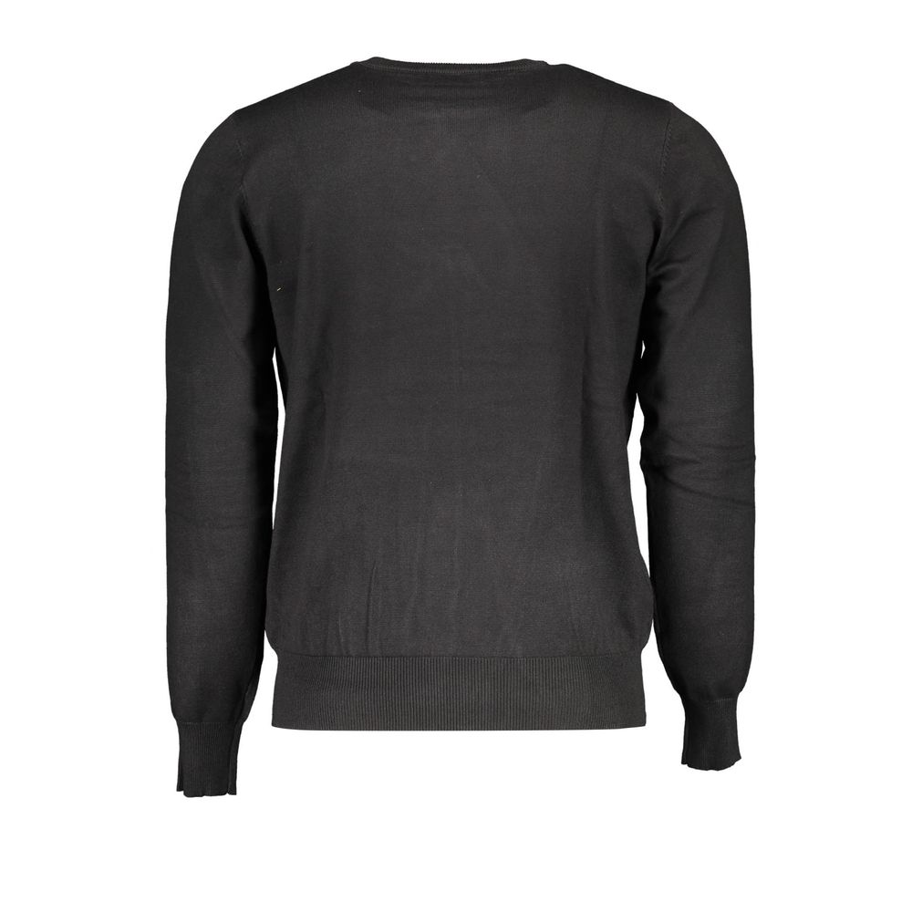 U.S. Grand Black Viscosa Men Sweater U.S. Grand