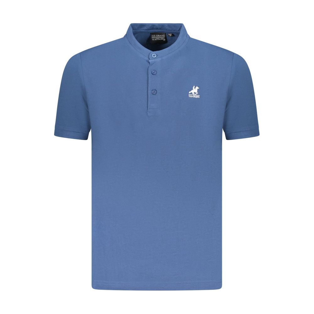 U.S. Grand Blue Cotton Men Polo Shirt U.S. Grand