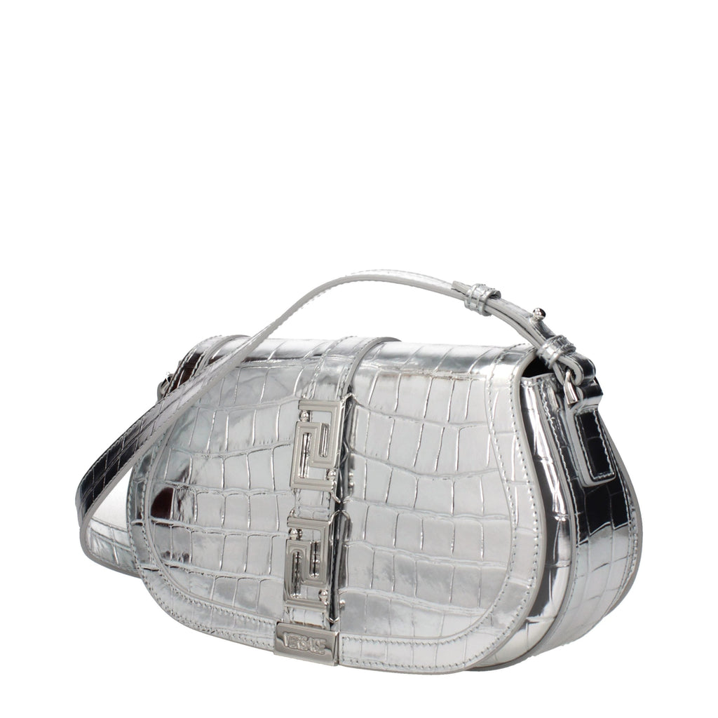 Versace Gray Leather Shoulder Bag Versace