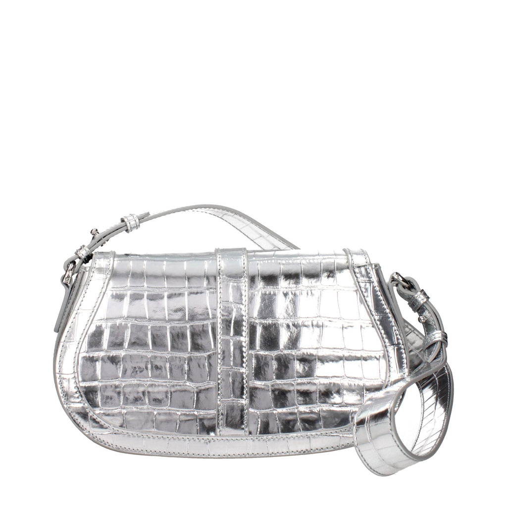 Versace Gray Leather Shoulder Bag Versace