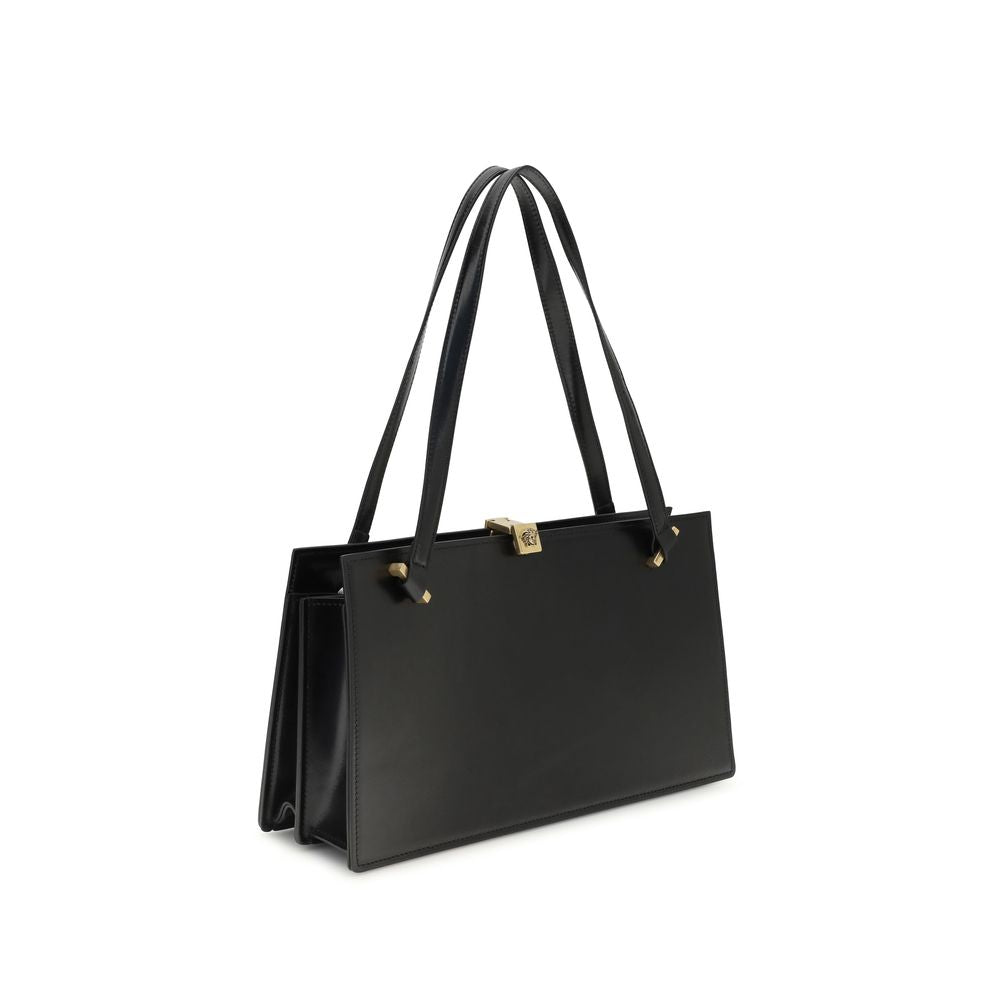 Versace Black Calf Leather Bos Taurus Shoulder Bag Versace
