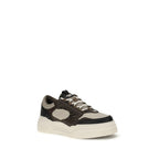 Fendi Black Calf Leather Bos Taurus Chunky Sneakers Fendi