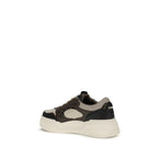 Fendi Black Calf Leather Bos Taurus Chunky Sneakers Fendi