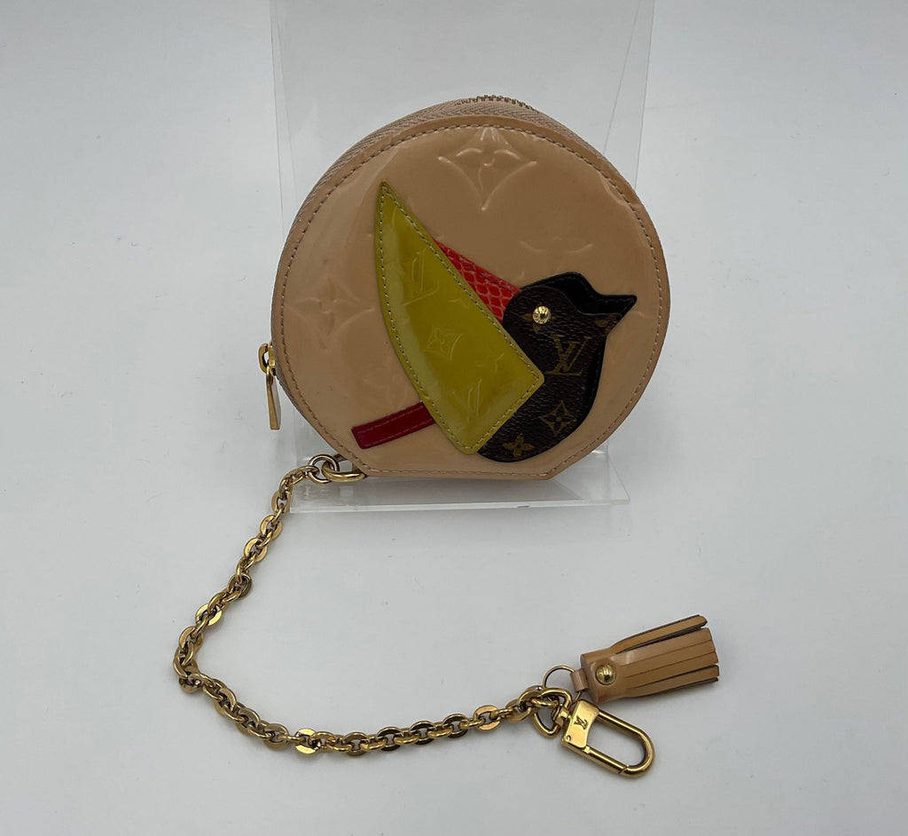 Louis Vuitton LOUIS VUITTON Micro Boite Chapeau Patent Patchwork LV Bird Coin Purse Louis Vuitton
