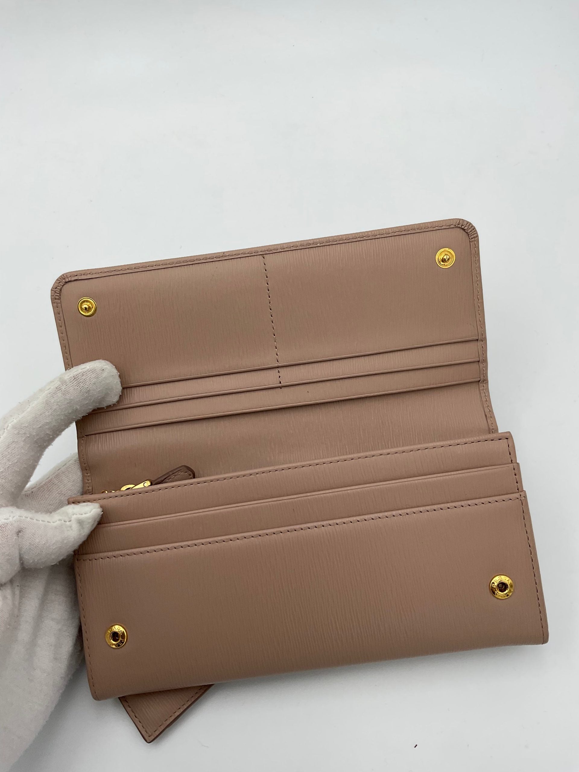 Prada PRADA Powder Saffiano with Card Holder Wallet Prada