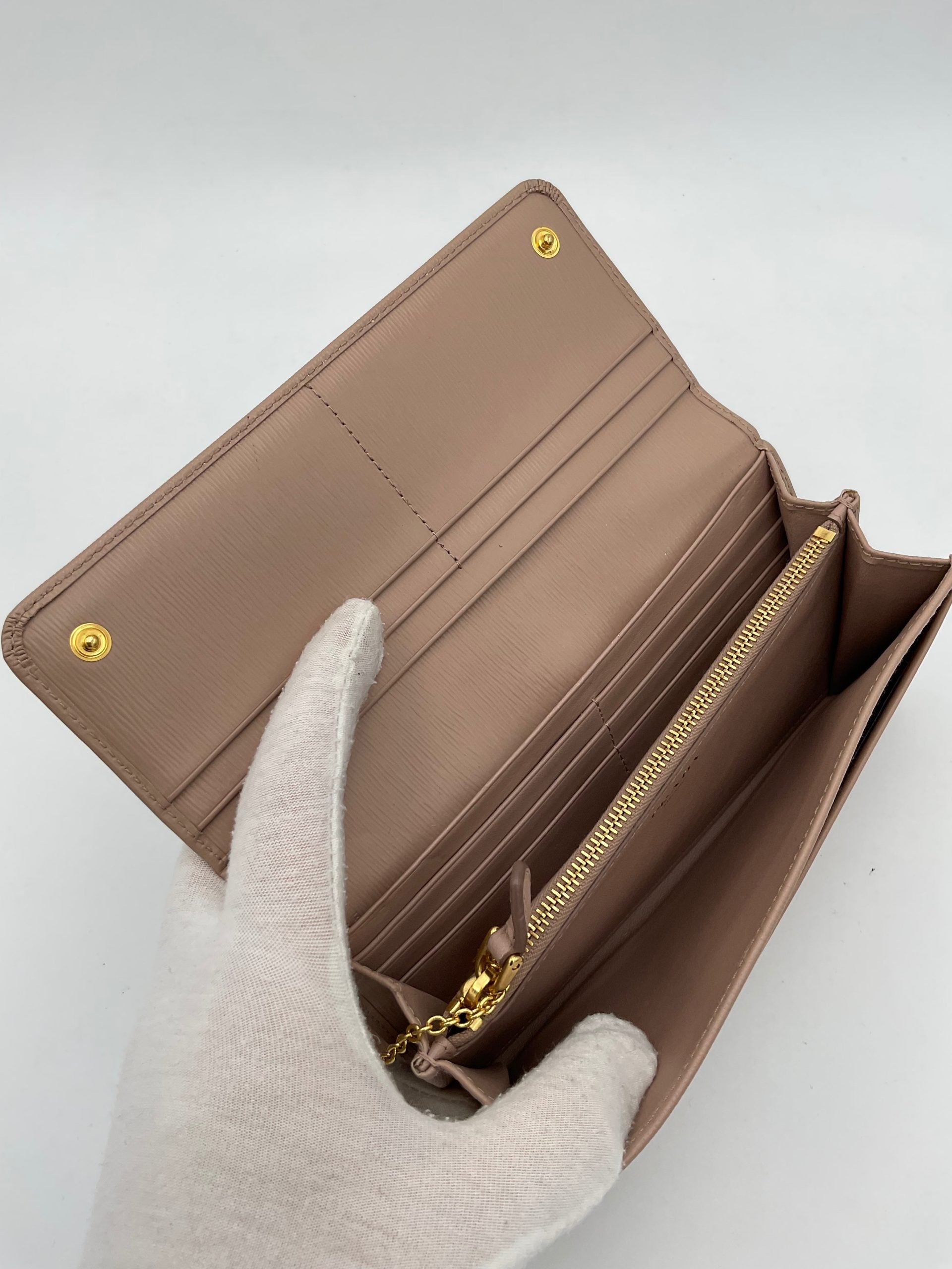 Prada PRADA Powder Saffiano with Card Holder Wallet Prada