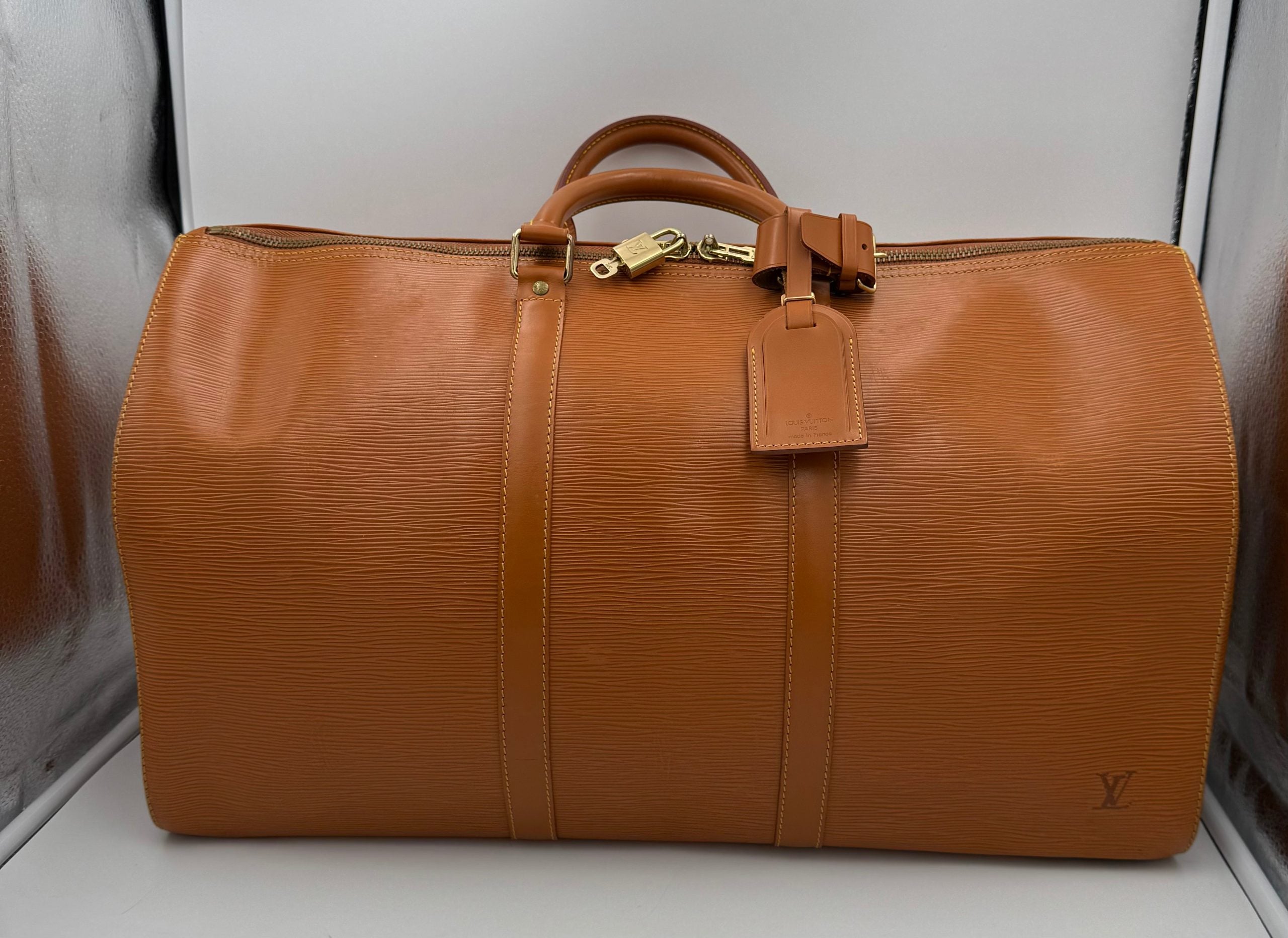 Louis Vuitton LOUIS VUITTON KEEPALL 50 in Brown EPI Leather Handbag Louis Vuitton