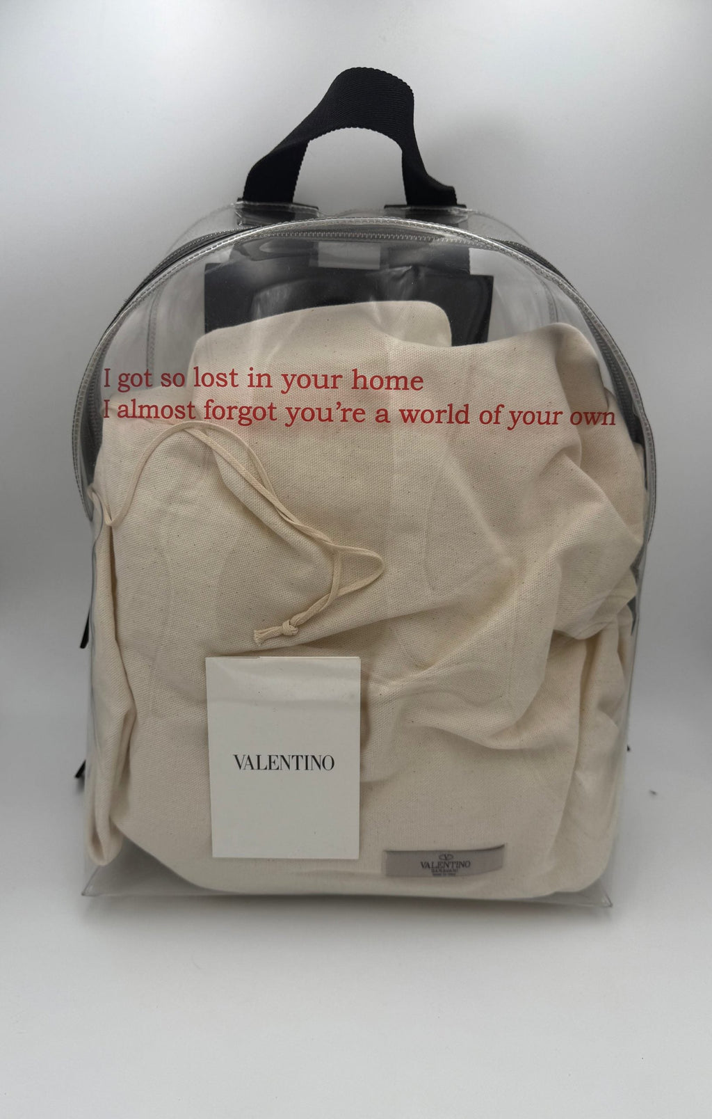 Valentino Garavani VALENTINO GARAVANI Leather and Transparent Plastic Backpack Valentino Garavani
