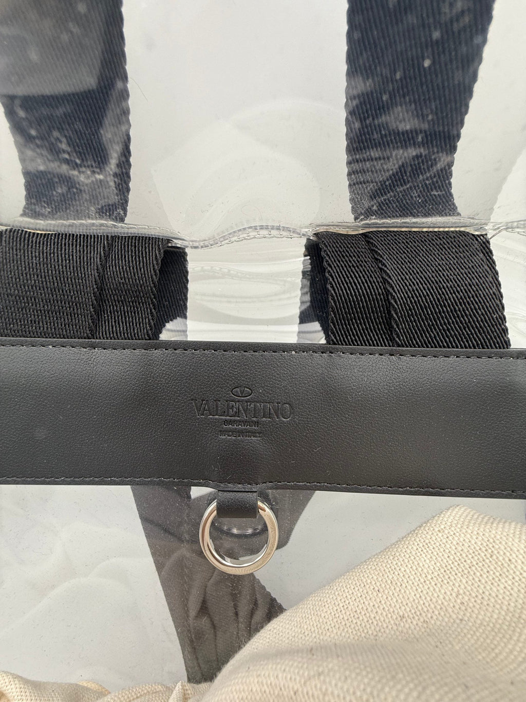 Valentino Garavani VALENTINO GARAVANI Leather and Transparent Plastic Backpack Valentino Garavani
