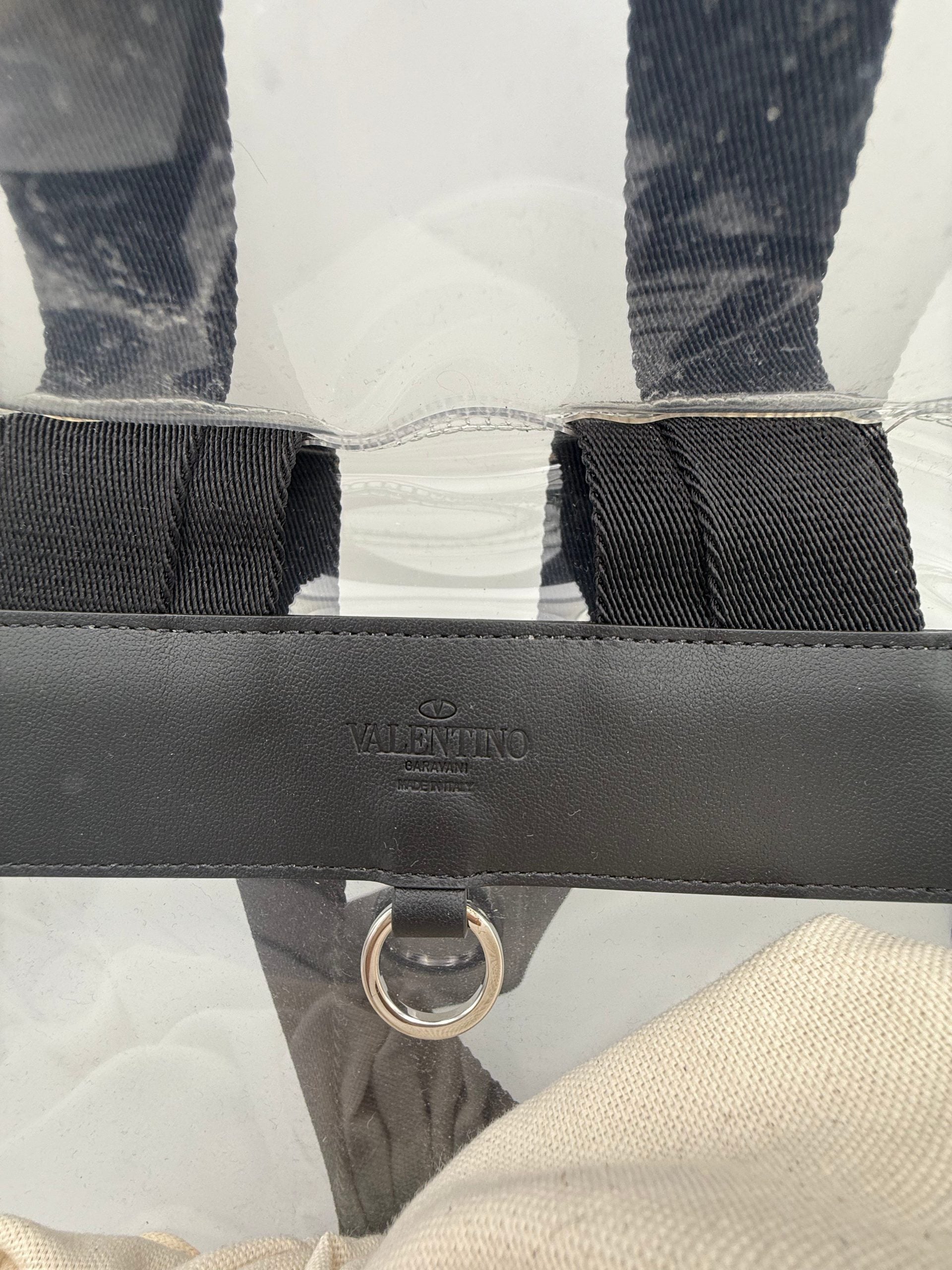 Valentino Garavani VALENTINO GARAVANI Leather and Transparent Plastic Backpack Valentino Garavani