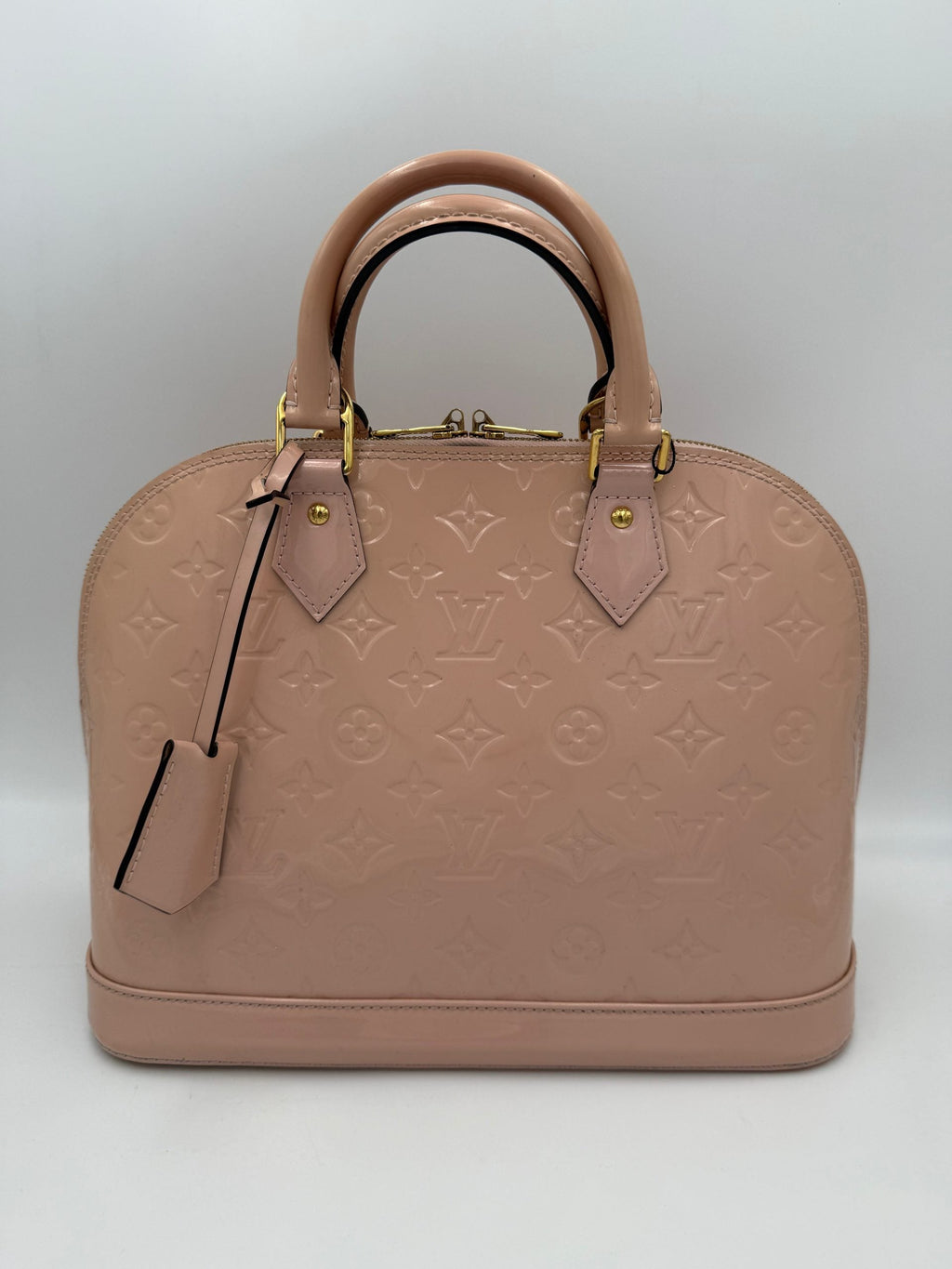 Louis Vuitton LOUIS VUITTON Alma MM Pink Patent Monogram Handbag Louis Vuitton