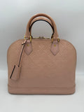 Louis Vuitton LOUIS VUITTON Alma MM Pink Patent Monogram Handbag Louis Vuitton