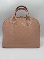 Louis Vuitton LOUIS VUITTON Alma MM Pink Patent Monogram Handbag Louis Vuitton