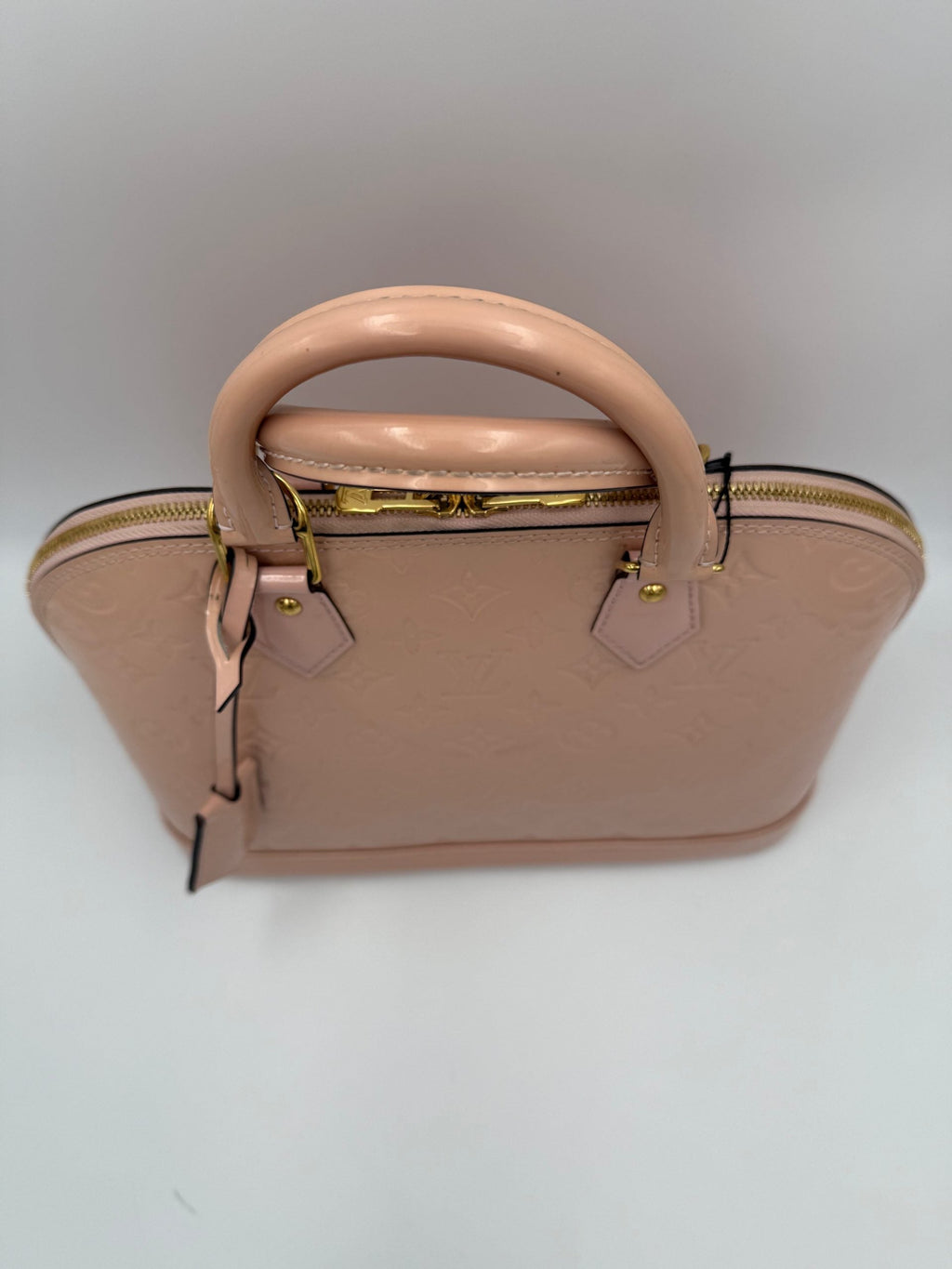 Louis Vuitton LOUIS VUITTON Alma MM Pink Patent Monogram Handbag Louis Vuitton
