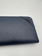 Prada PRADA Zip in Blue Saffiano Wallet Prada