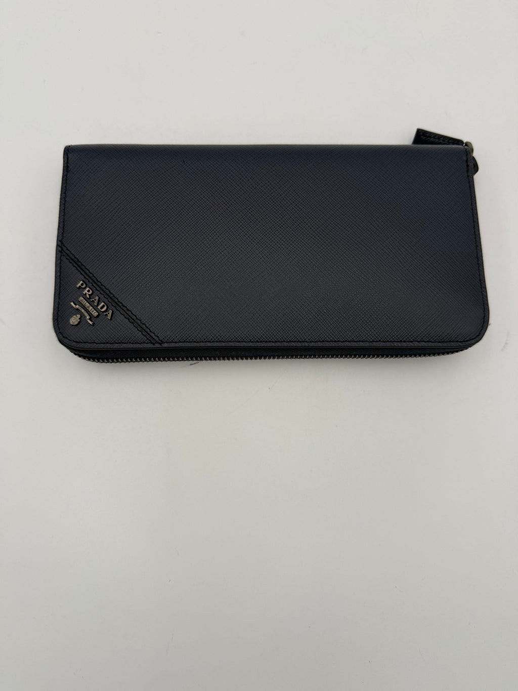 Prada PRADA Zip in Blue Saffiano Wallet Prada