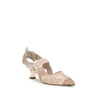 Fendi Beige Nylon Mid Heel Pumps Fendi