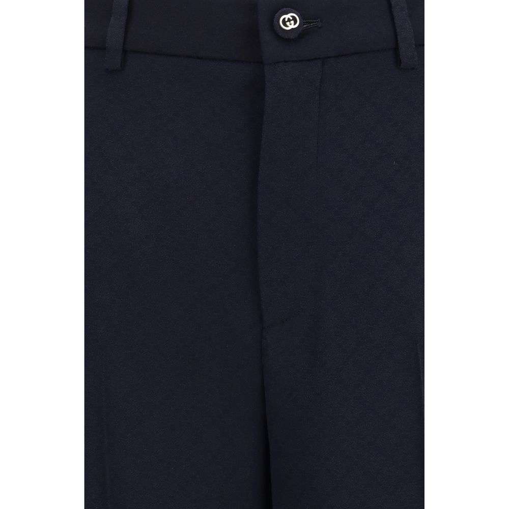 Gucci Blue Viscose Casual Pants Gucci