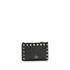 Valentino Garavani Black Calf Leather Bos Taurus Wallet Valentino Garavani