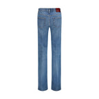 Gucci Blue Cotton Flared Jeans Gucci