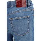 Gucci Blue Cotton Flared Jeans Gucci