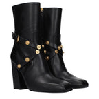 Versace Black Leather Ankle Boots Versace