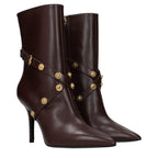 Versace Brown Leather Ankle Boots Versace