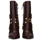 Versace Brown Leather Ankle Boots Versace