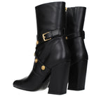 Versace Black Leather Ankle Boots Versace
