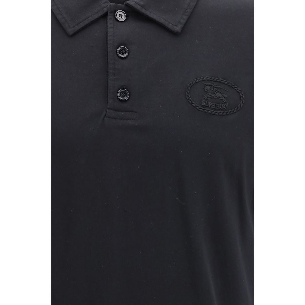 Burberry Blue Cotton Polo Shirt Burberry