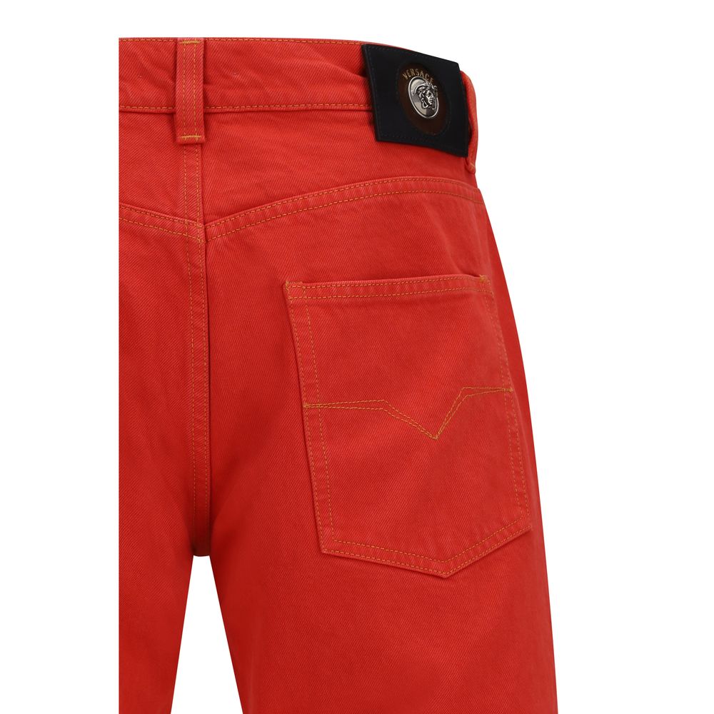 Versace Multicolor Cotton Straight-Leg Jeans Versace