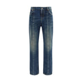 Versace Blue Cotton Straight-Leg Jeans Versace