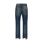 Versace Blue Cotton Straight-Leg Jeans Versace