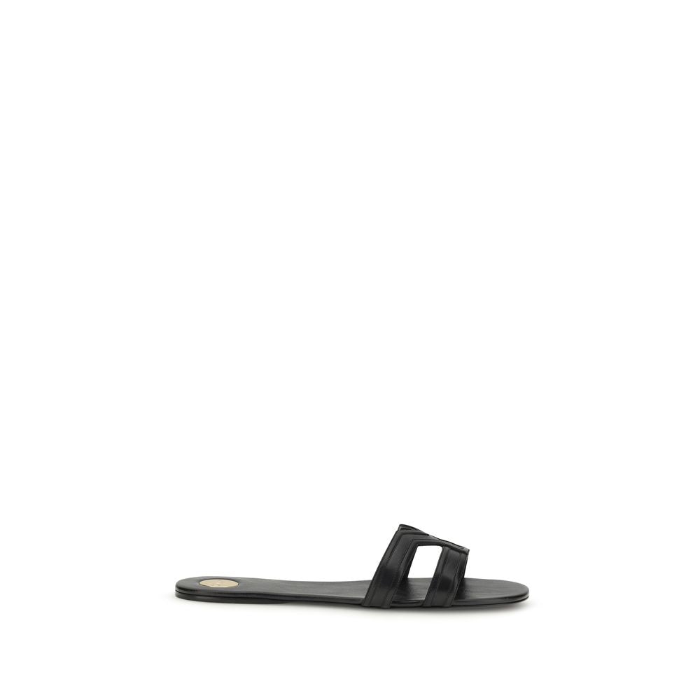 Saint Laurent Black Calf Leather Bos Taurus Sandals Saint Laurent