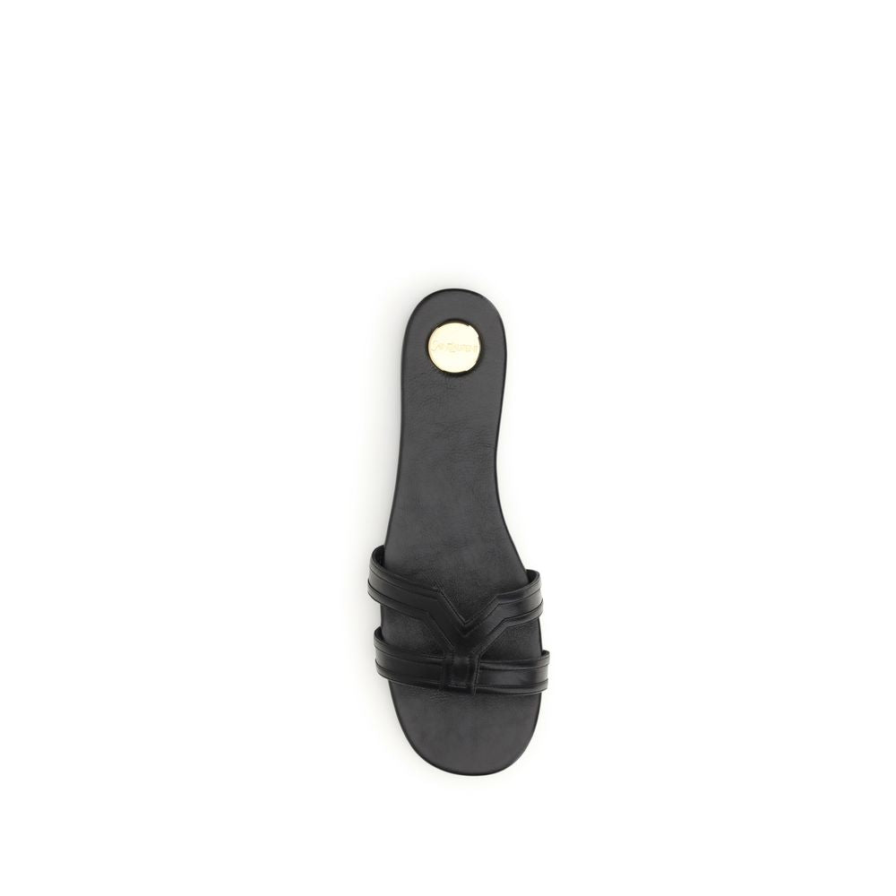 Saint Laurent Black Calf Leather Bos Taurus Sandals Saint Laurent